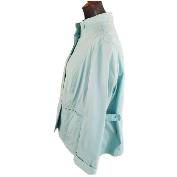 Talbots soft, thick, stretch cotton/spandex Spring jacket, beautiful minty blue - Picture 3 of 7